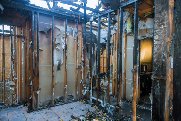 Professional Fire Damage Removal technician working in Kingston, NJ